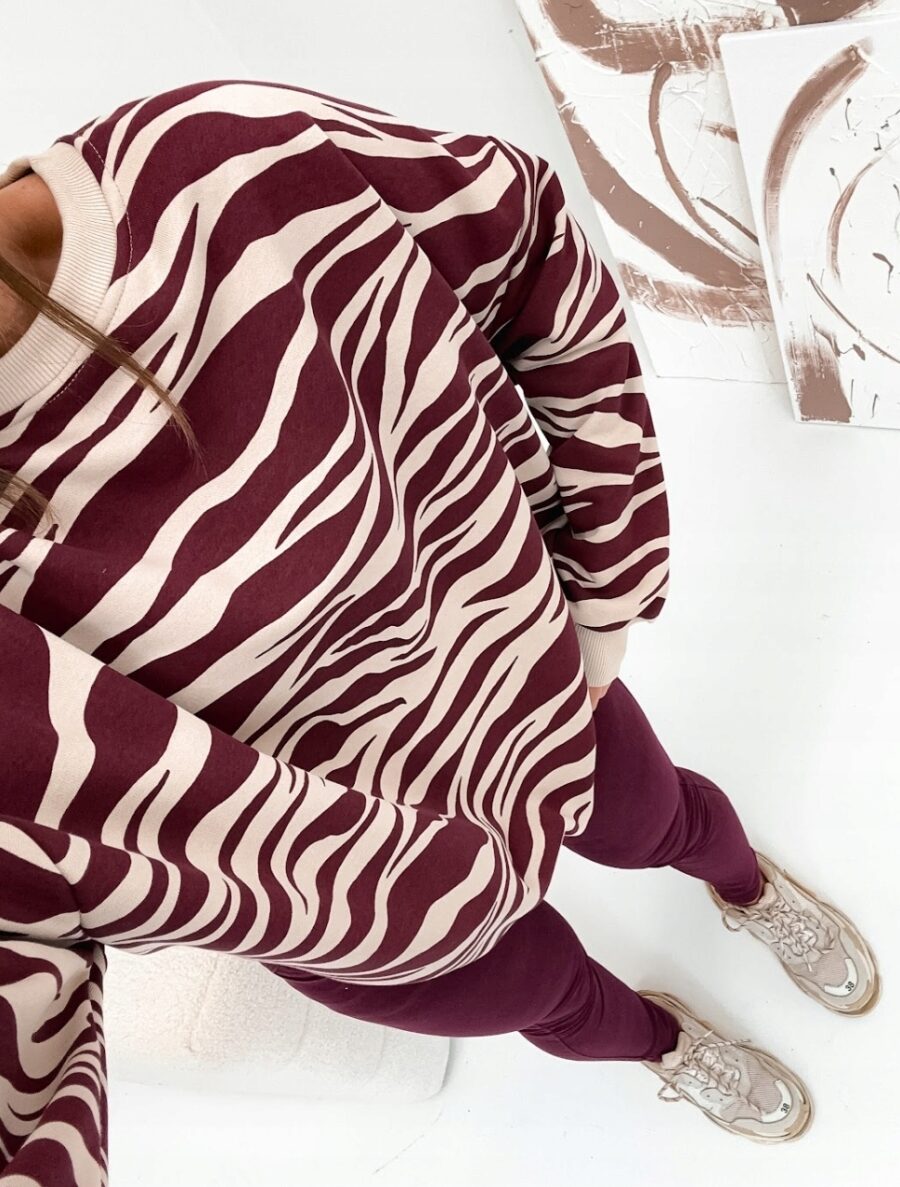 Bawełniana luźna bluza damska oversize ZEBRA rozm uniwersalny PL produkt - obrazek 2