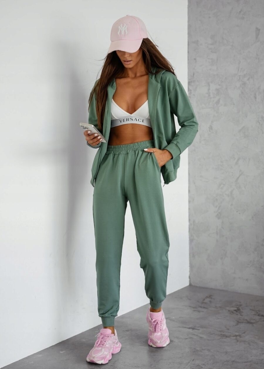 KOMPLET DRESOWY BAWEŁNIANY SPODNIE BLUZA Z KAPTUREM ROZPINAN POLSKI DRES XL - obrazek 7