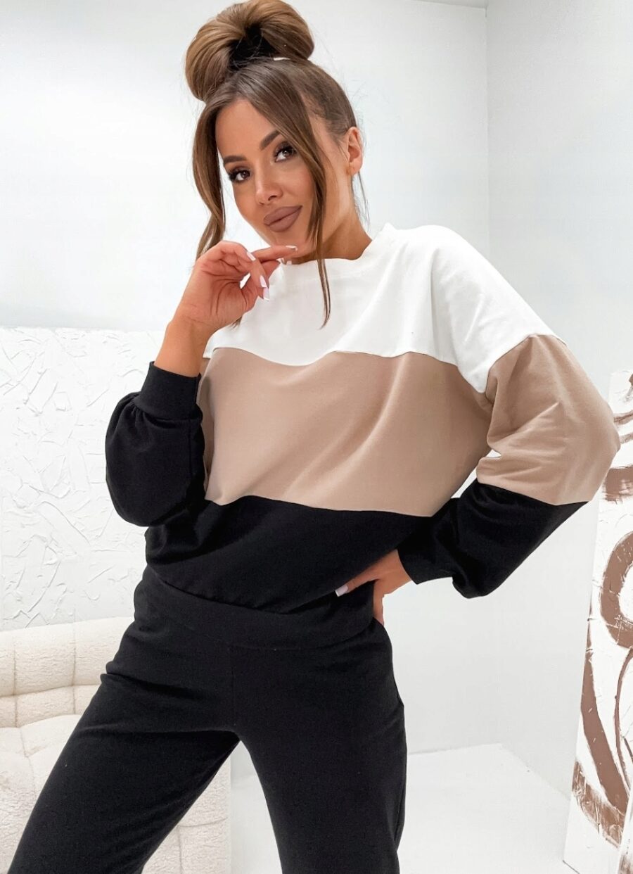 KOMPLET DRESOWY BAWEŁNIANY CIENKI LUŹNA BLUZA PREMIUM PL CZARNY L/XL - obrazek 2