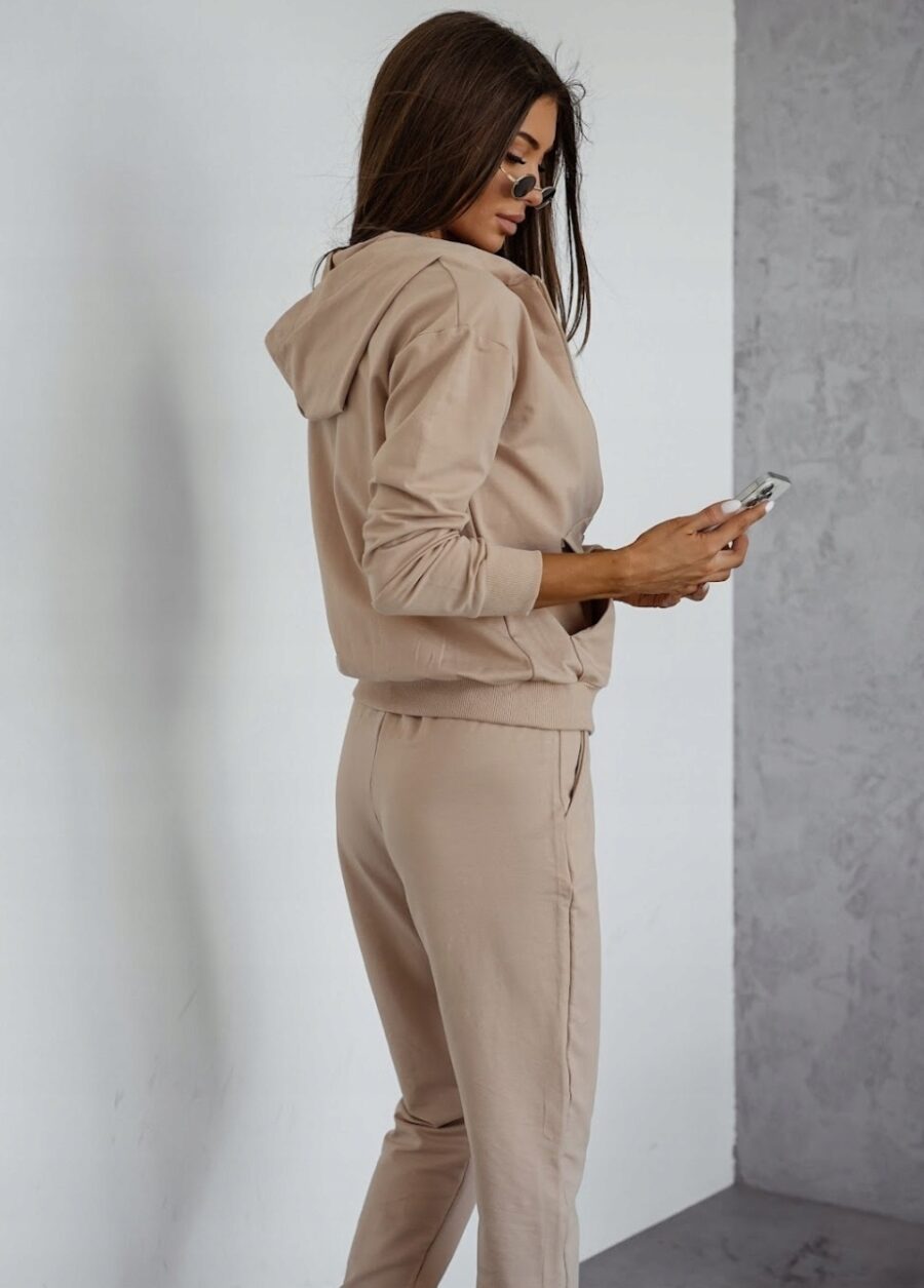 KOMPLET DRESOWY BAWEŁNIANY SPODNIE BLUZA Z KAPTUREM ROZPINANA POLSK DRES XL - obrazek 6