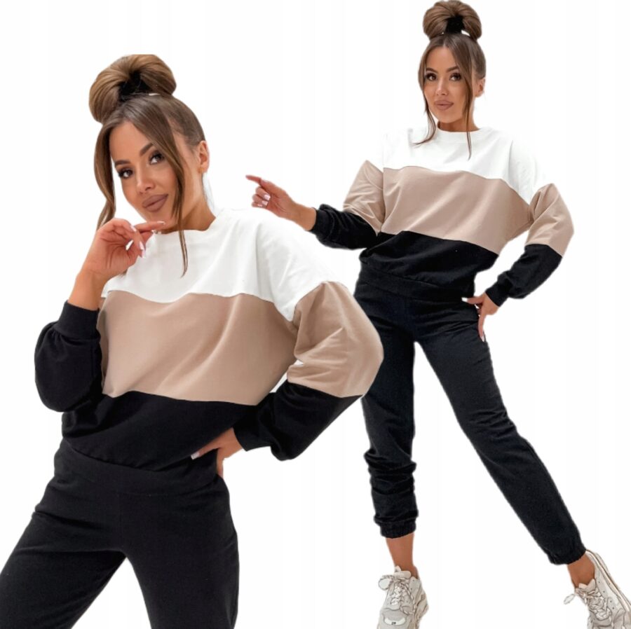 KOMPLET DRESOWY BAWEŁNIANY CIENKI LUŹNA BLUZA PREMIUM PL CZARNY L/XL