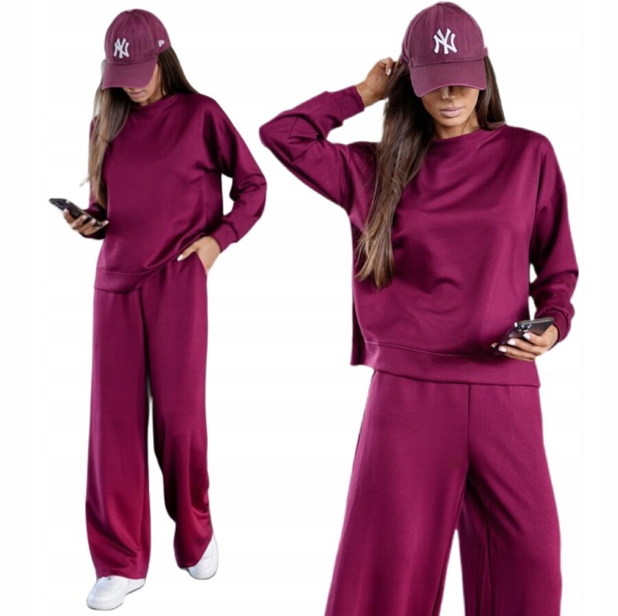DRES DAMSKI KOMPLET DRESOWY MASEŁKO SZEROKA NOGAWKA PRODUKT POLSKI L/XL