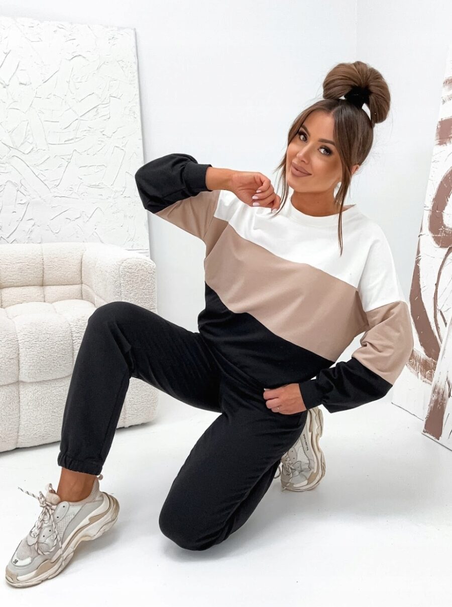 KOMPLET DRESOWY BAWEŁNIANY CIENKI LUŹNA BLUZA PREMIUM PL CZARNY L/XL - obrazek 4