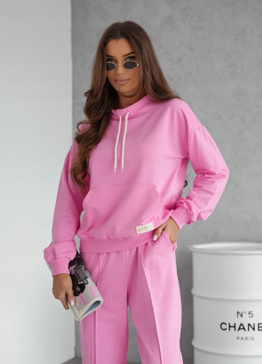 DRES DAMSKI BAWEŁNIANY PORZĄDNY KOMPLET DRESOWY BLUZA KANGURKA PL PREMIUM M - obrazek 9