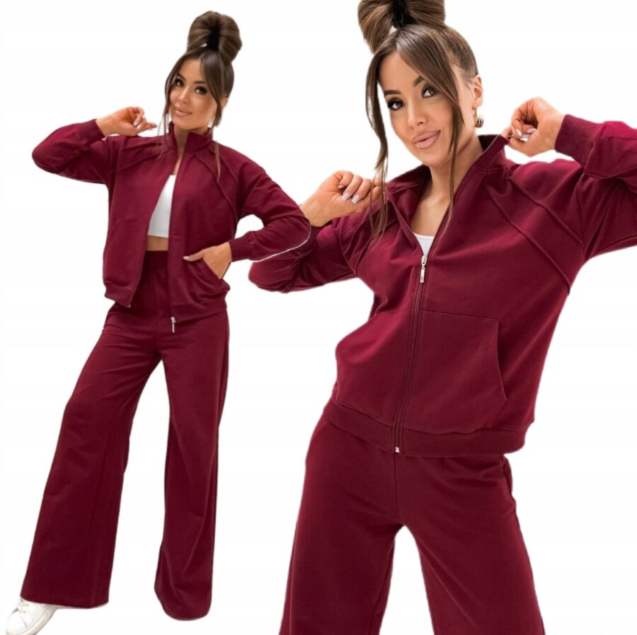 DRES DAMSKI KOMPLET DRESOWY BAWEŁNIANY SZEROKIE SPODNIE PRODUKT POLSKI L/XL