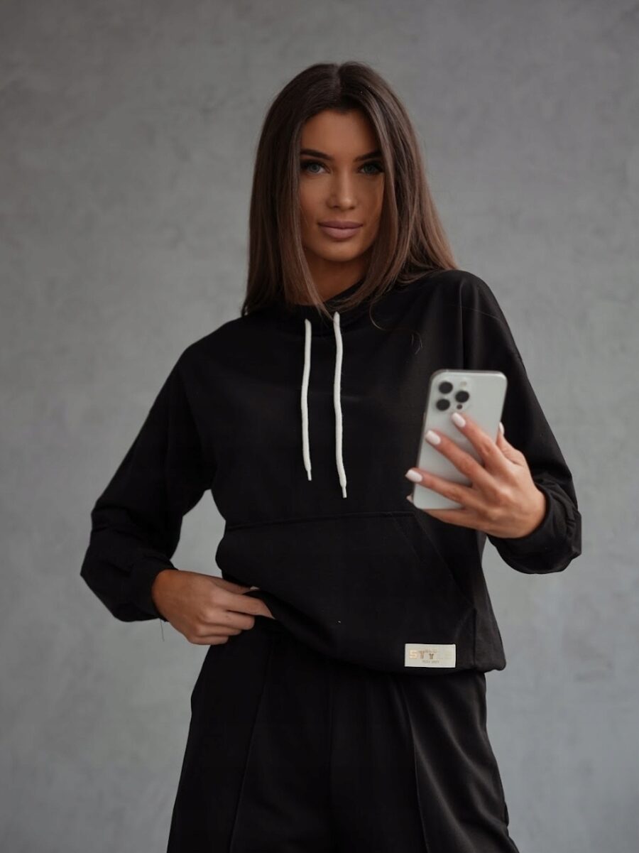 DRES DAMSKI BAWEŁNIANY PORZĄDNY KOMPLET DRESOWY BLUZA KANGURKA PL PREMIUM M - obrazek 3