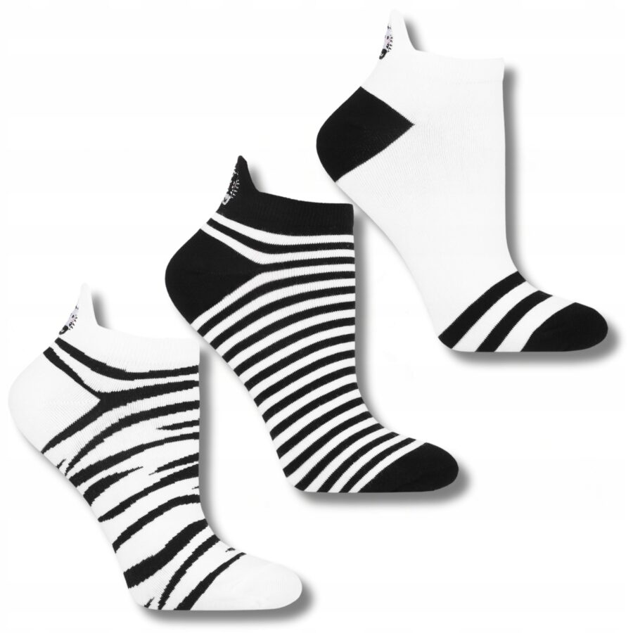 Skarpetki Stopki Damskie Niskie Skarpety ZEBRA Urocze MORAJ 3-PAK 35-38 - obrazek 2